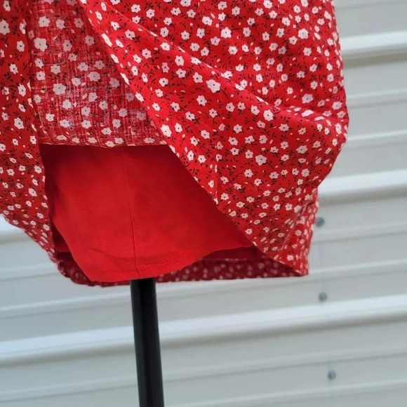 Morning Mist Women Floral Print Off The Shoulder Lined Button-Down Mini Dress S - Picture 3 of 12